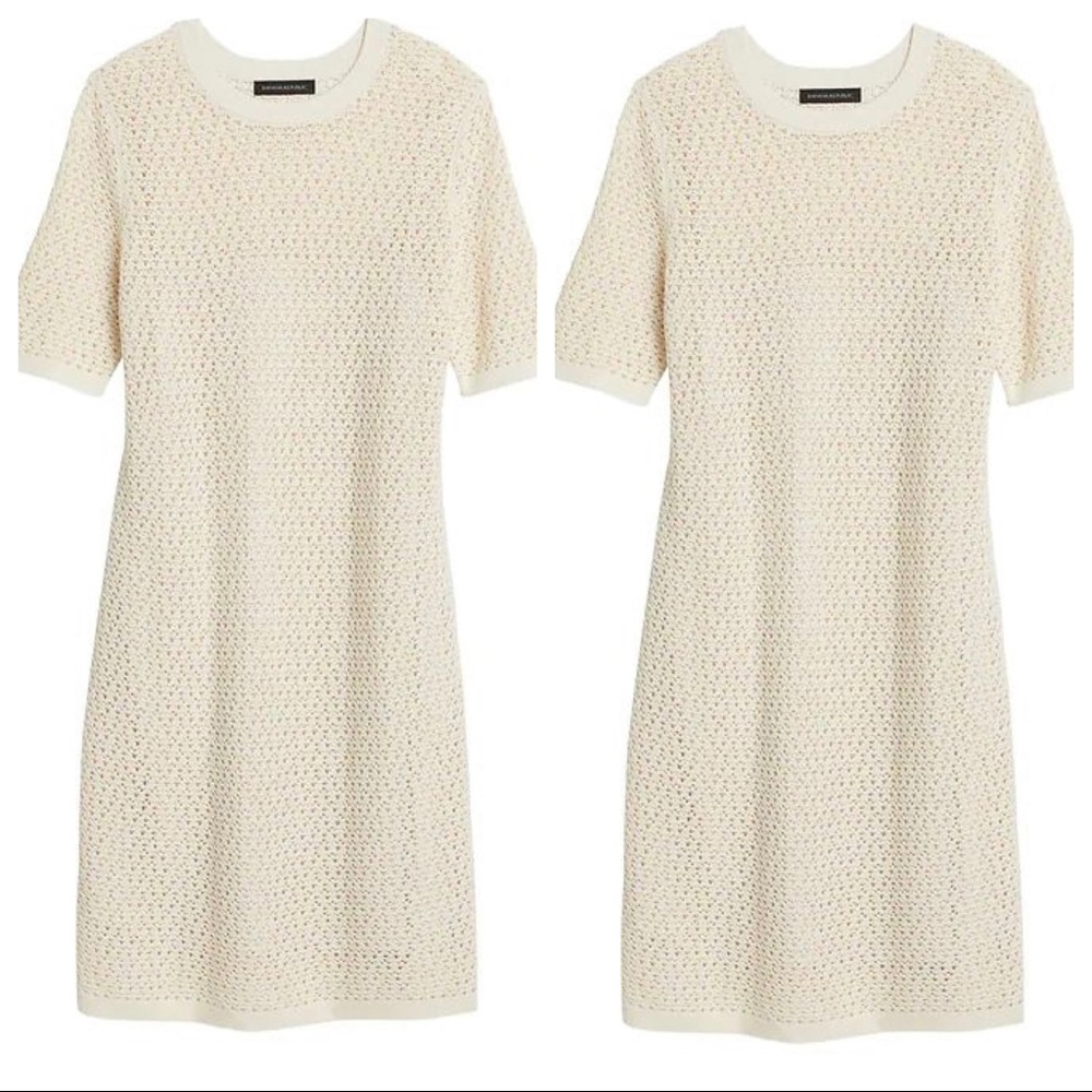 BANANA REPUBLIC Pointelle Sweater Dress with Slip - Picture 2 of 6